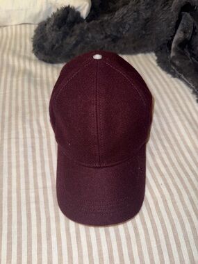 NWT Madewell Wool Baseball Cap - Solid Burgundy / Dark Pomegranate - one size